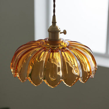 Nulina - Lampe Suspendue Vintage En Verre Avec Fleurs-Lampe Veilleuse